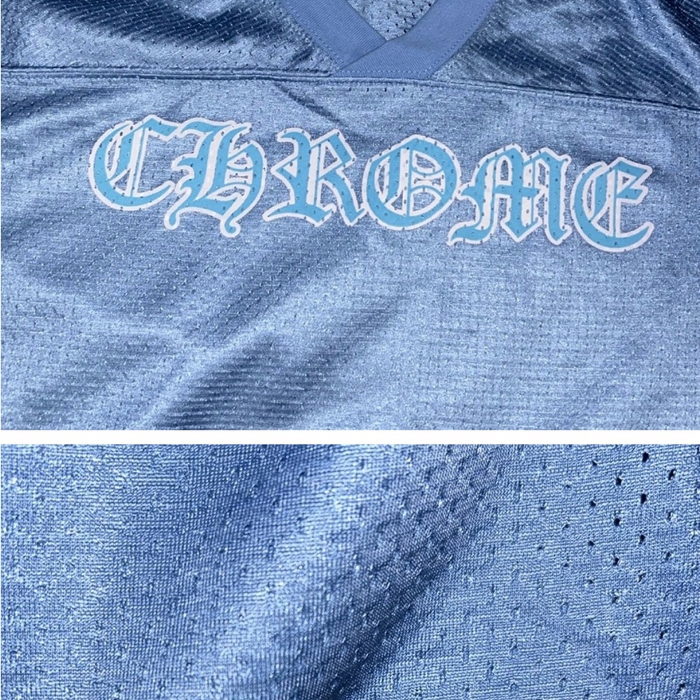 Chrome Hearts Blue Gothic Script Short Sleeve Tee